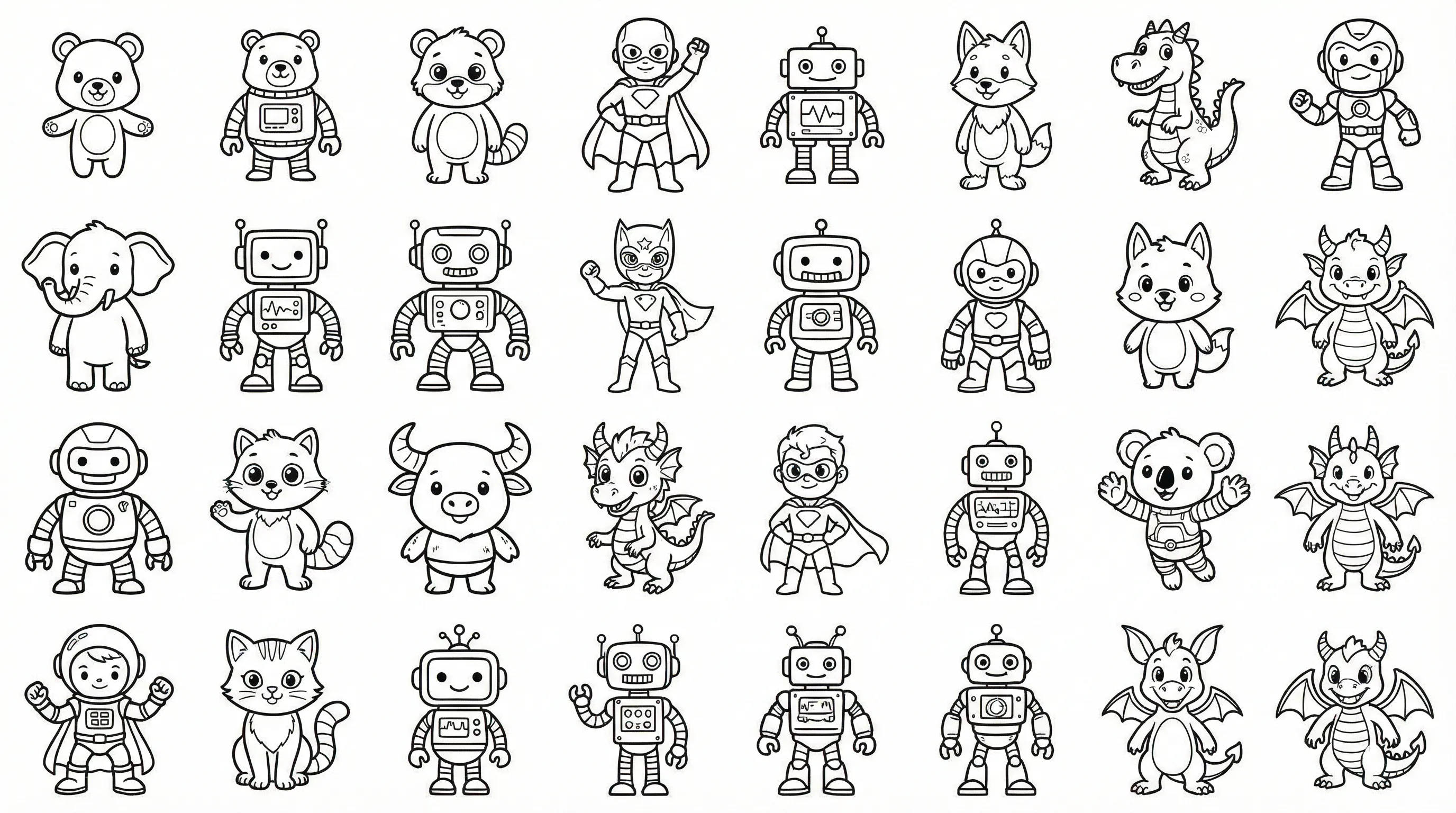 a set of cartoon robots and robots.webp